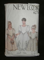 6270 NL GIRLS DROP WST FORMAL BRIDAL PARTY SS DRESS PATTERN 3-9